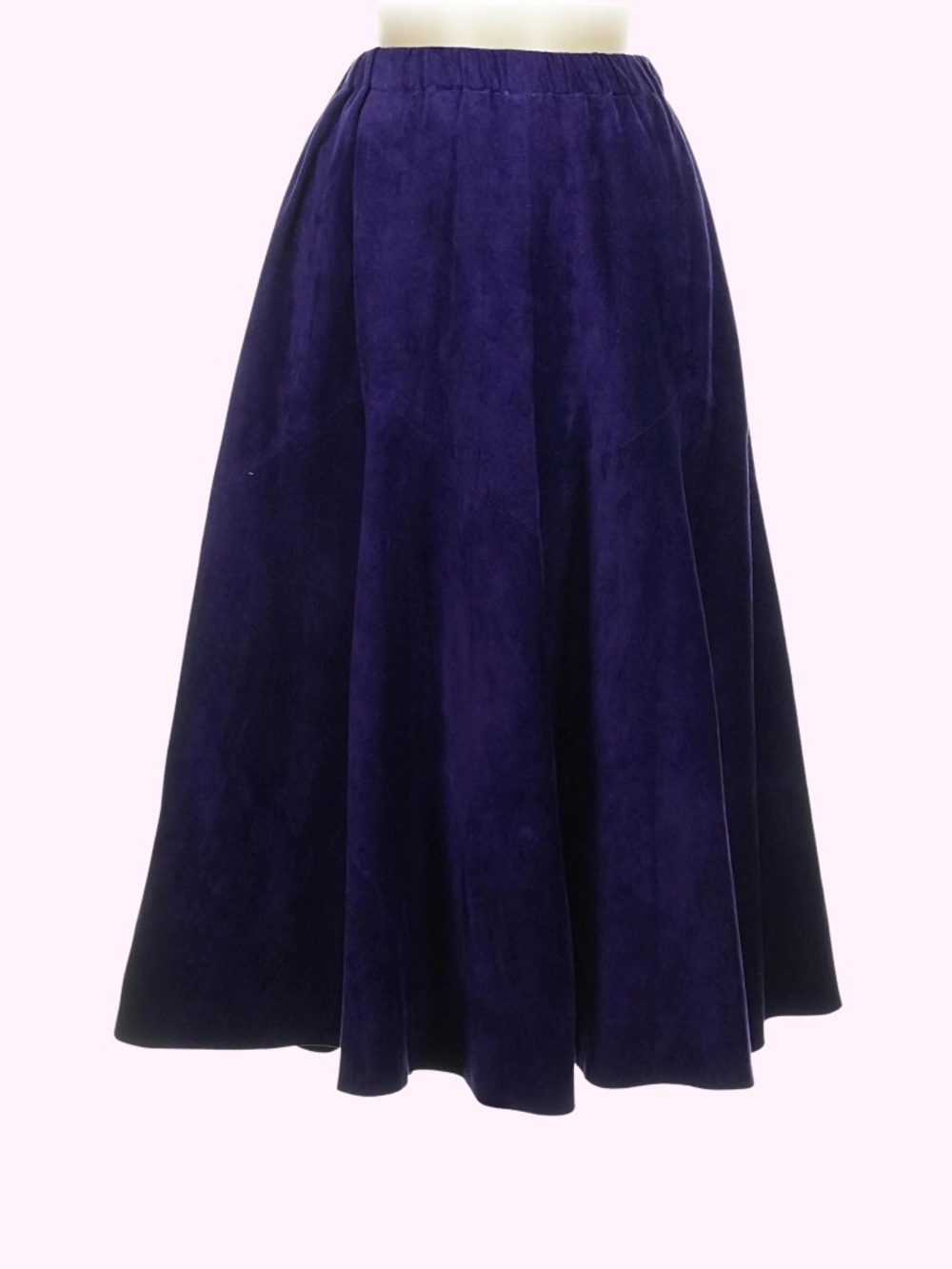 VINTAGE Positano Aubergine GORGEOUS Purple Suede Maxi Skirt MADE IN USA
